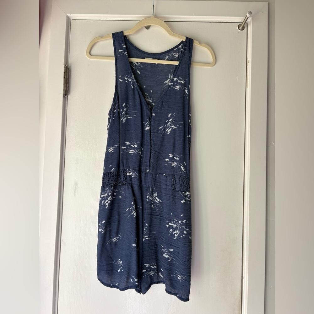 silence + noise Navy Blue V-Neck Sleeveless Jumpsuit